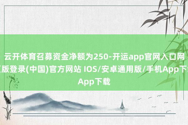 云开体育召募资金净额为250-开运app官网入口网页版登录(中国)官方网站 IOS/安卓通用版/手机App下载